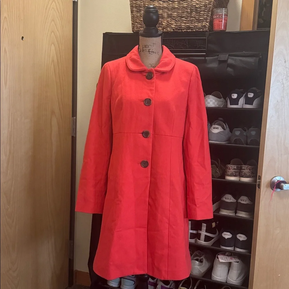 EUC J. Crew striking coral color, flawless coat. Medium thickness. Women’s Sz 10 - Picture 1 of 16